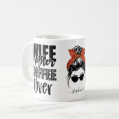 Mug Femme Mère Café Lover Messy Bun Maman Vie Drôle (Devant gauche)