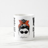 Mug Femme Mère Café Lover Messy Bun Maman Vie Drôle (Centre)