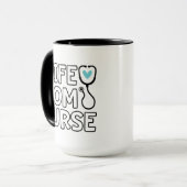 Mug Femme Mère Infirmière Stethoscope Coeur Infirmière (Devant gauche)