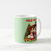 Mug Femme mexicaine arbre de Noël Feliz Navidad art (Devant droit)