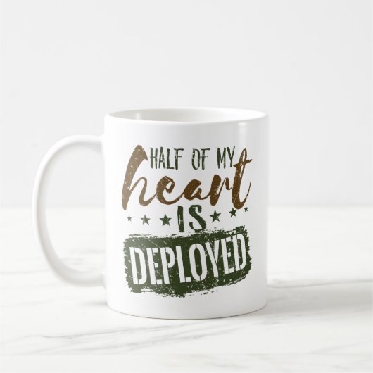 Mug Femme militaire La moitié de mon coeur est déployé (Gauche)