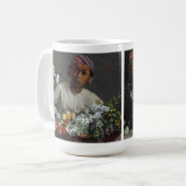Mug Femme noire avec des pivoines | Fré dé ric Bazil (Devant gauche)