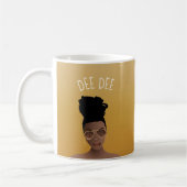 Mug Femme noire avec des tons or et un gros bonnet, or (Gauche)