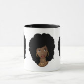 Mug Femme noire, Beautés des cheveux naturels, Fleur e (Centre)