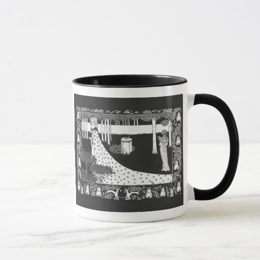 Mug Femme noire et blanche de Nouveau d'art de (Droite)