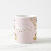 Mug Femme noire, Feuille d'or Tropicale & Nuances, Ros (Centre)