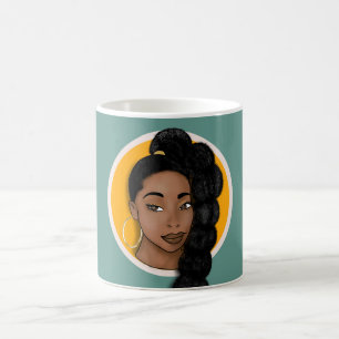 Mug Femme noire, High Puff Ponytail, Turquoise