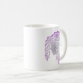 Mug Femme paisible perpétuelle Gris Violet Ligne Art M (Devant droit)