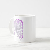 Mug Femme paisible perpétuelle Gris Violet Ligne Art M (Devant gauche)