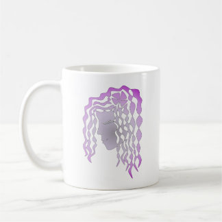 Mug Femme paisible perpétuelle Gris Violet Ligne Art M