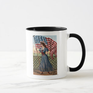 Mug Femme patriotiquement habillée