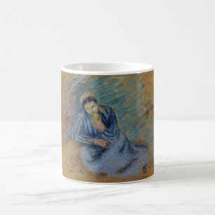 Mug Femme paysanne assise qui coule une pomme