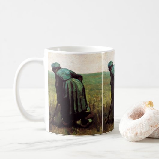 Mug Femme paysanne creuser par Vincent van Gogh (Avec donut)
