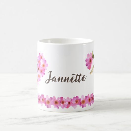 Mug Femme personnalisée couleur rose pâle (Centre)