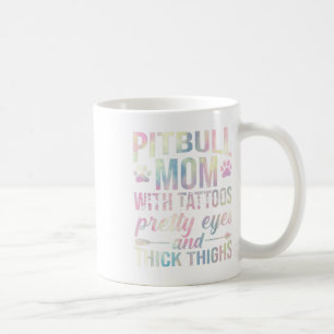 Mug Femme Pitbull Maman Avec Tatouages Jolies Yeux Épa