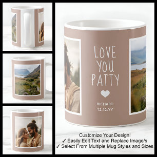 Mug Femme que j'aime Photos Marron Moderne C88 & Blanc