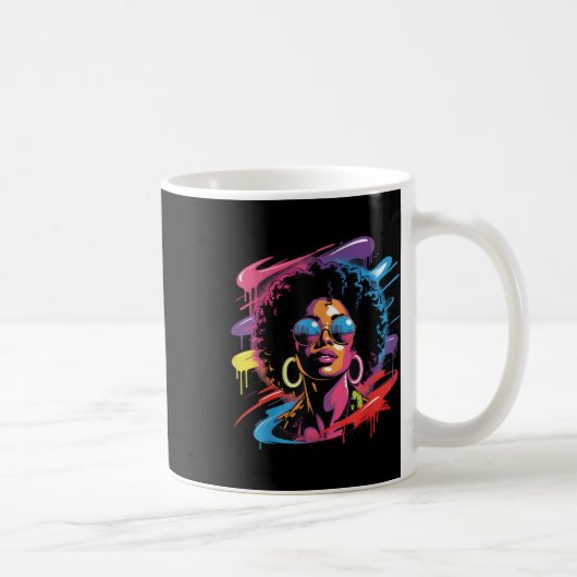 Mug Femme Reine noire Afro Melanin Paint Driving Jun (Droite)