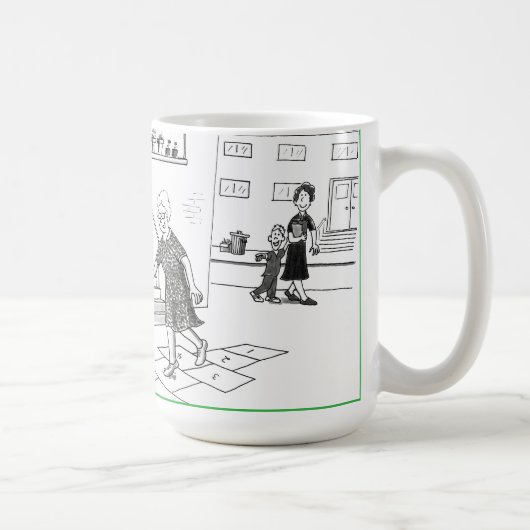 Mug Femme Retraitée Plus Âgée Saut Jouer À Hopscotch G (Droite)