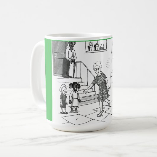 Mug Femme Retraitée Plus Âgée Saut Jouer À Hopscotch G (Devant gauche)