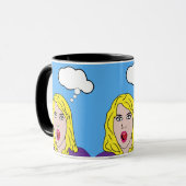 Mug Femme rétro surprise Pop Art (Devant gauche)