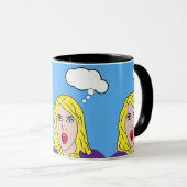 Mug Femme rétro surprise Pop Art (Devant droit)