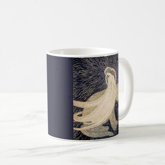 Mug femme rêveuse et chat (Devant droit)