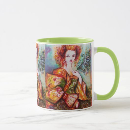 MUG FEMME ROMANTIQUE AVEC PEACOCK FEACOCK (Droite)