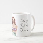 Mug Femme rousse violet vert (Devant droit)