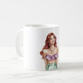 Mug Femme rousse violet vert (Devant gauche)