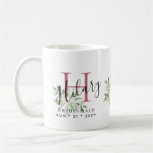 Mug Femme(s) d'accueil personnalisée rose Nom initial  (Gauche)