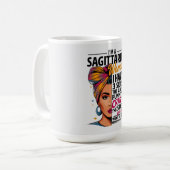 Mug Femme Sagittarius avec trois côtés drôle cadeau ca (Devant gauche)