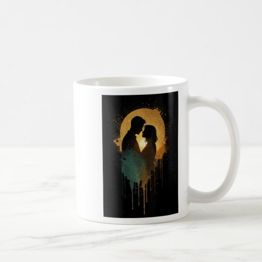 Mug Femme Silhouette Amateurs de baiser Date Ensemble (Droite)