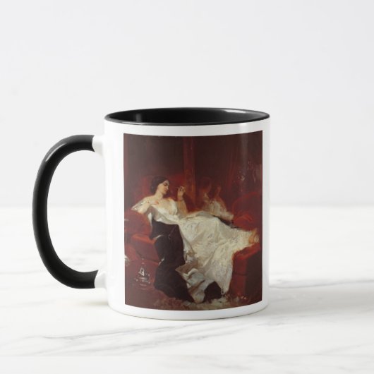 Mug Femme sur un sofa rouge (Gauche)