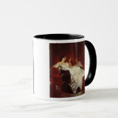 Mug Femme sur un sofa rouge (Devant droit)