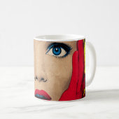 Mug Femme surprise dans l'art pop (Devant droit)
