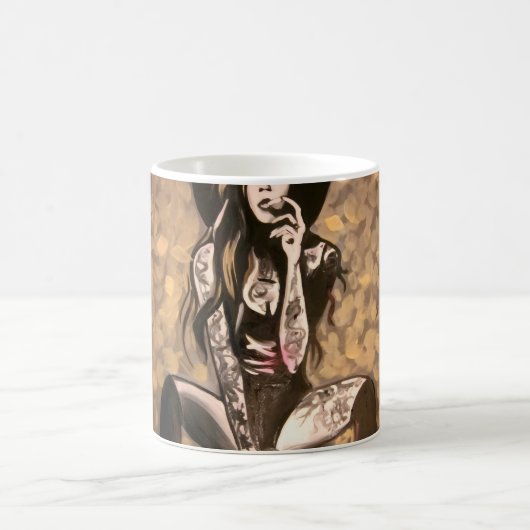 Mug Femme Tatouée en Or (Centre)