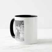 Mug Femme tenant un fusil sur un porche (Devant gauche)