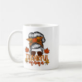 Mug Femme Thanksgiving Messy Bun Cheveux Fall Mama (Gauche)