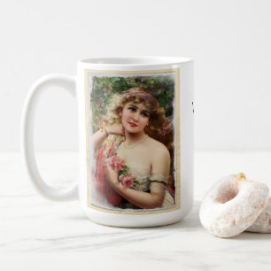 Mug Femme victorienne aux roses roses roses