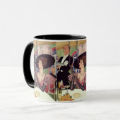 Mug Femme vintage Fumer Cigarette Boire Champagne (Devant gauche)