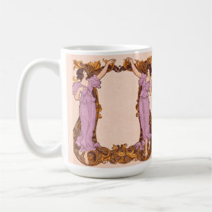 Mug Femmes Art Nouveau Cadre Floral Décoratif Vintage