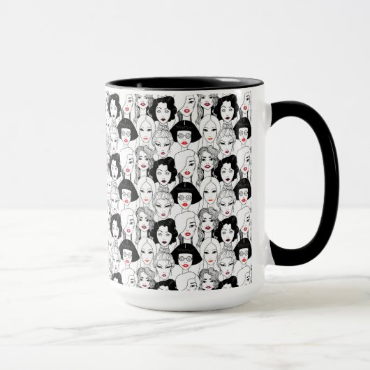 Mug Femmes avec le motif de rouge à lèvres (Droite)