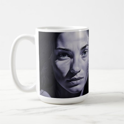 Mug Femmes "Bleues Brianna" Au Charbon (Gauche)