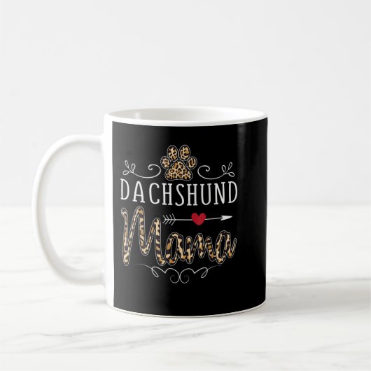 Mug Femmes Dachshund Mama Empreinte de léopard Chemise (Gauche)