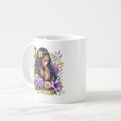 Mug Femmes de prières spirituelles florales afro-améri (Devant gauche)