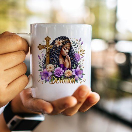 Mug Femmes de prières spirituelles florales afro-améri
