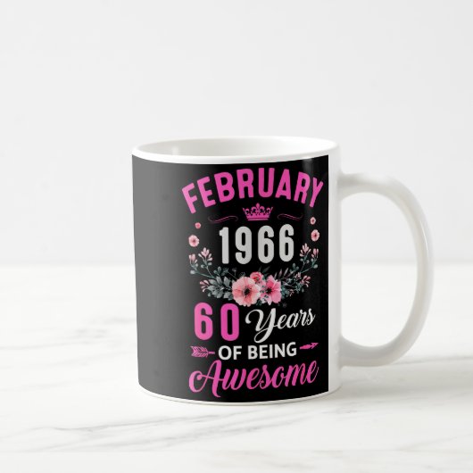 Mug Femmes depuis 1966 60 ans février (Droite)