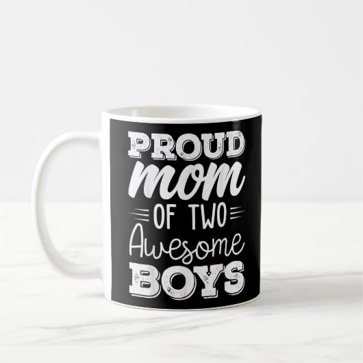 Mug Femmes Deux mères de 2 garçons Fête des mères 65 (Gauche)