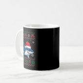 Mug FEMMES Drôle moche Noël Shark Santa Hat Lumières (Devant gauche)