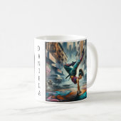 Mug Femmes en action de Breakdancer Silhouette de New (Devant droit)